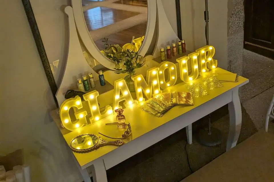 Tocador del Glitter Bar iluminado